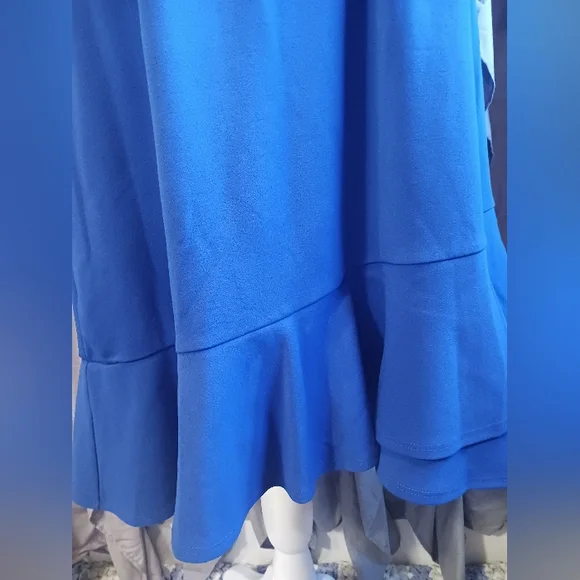 C Est 1946 Beautiful Electric Blue Feminine Dress Ladies 14 New Princess Diana - Picture 5 of 6